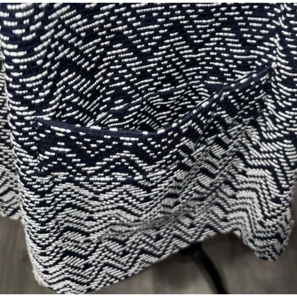 NEW La Blend Mandarin Open Jacket Sz‎ M Navy White 3/4 Sleeve Reversible Pockets - Picture 9 of 12